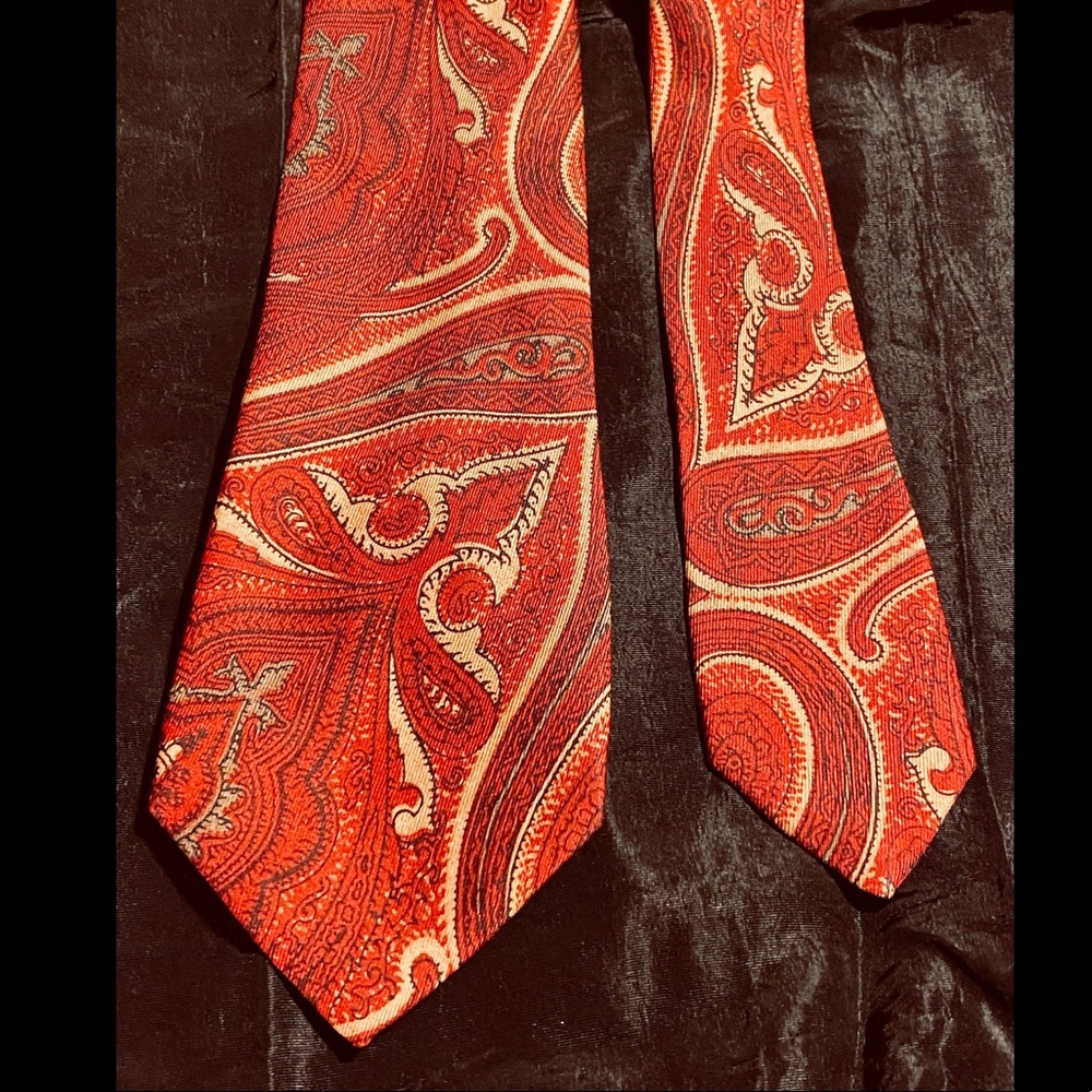 MCM 50s LIBERTY of LONDON Silk Tie - Red Geo Print